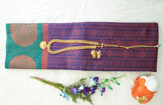 Regal Purple & Green Pattu Silk Saree